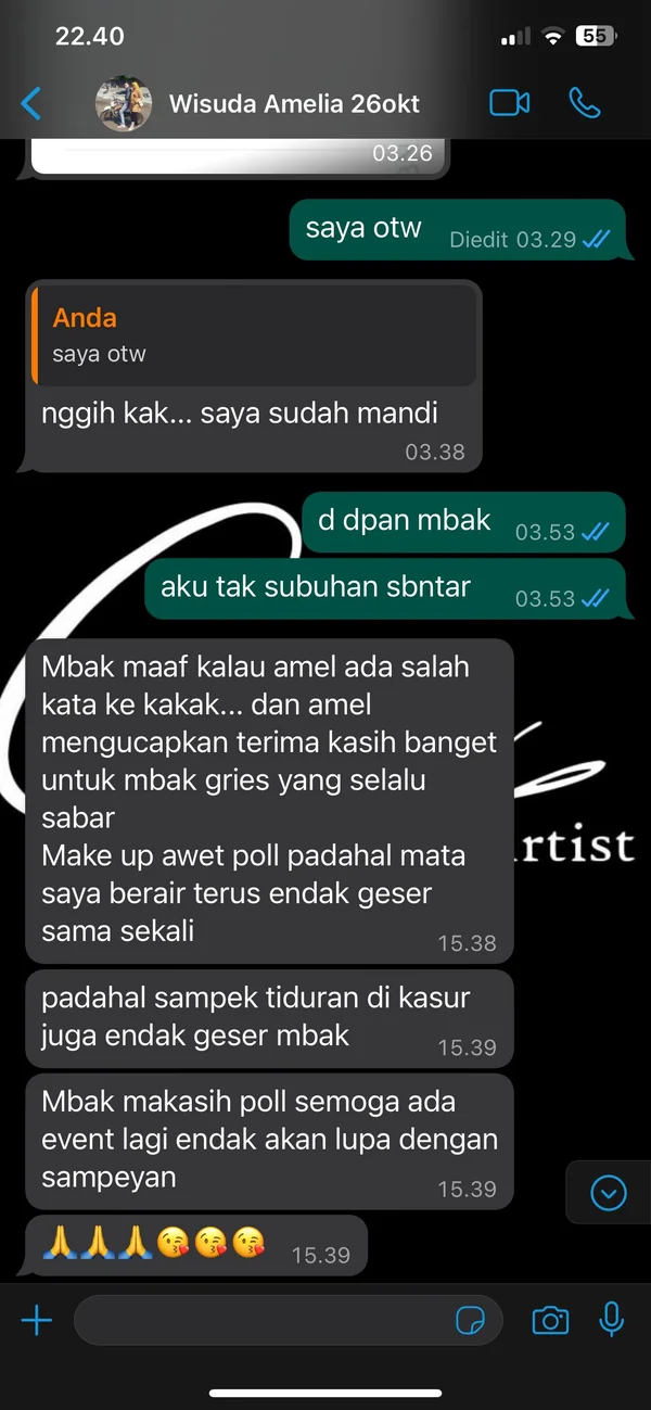Chat review makeup natural flawless Griesmakeup Malang 6