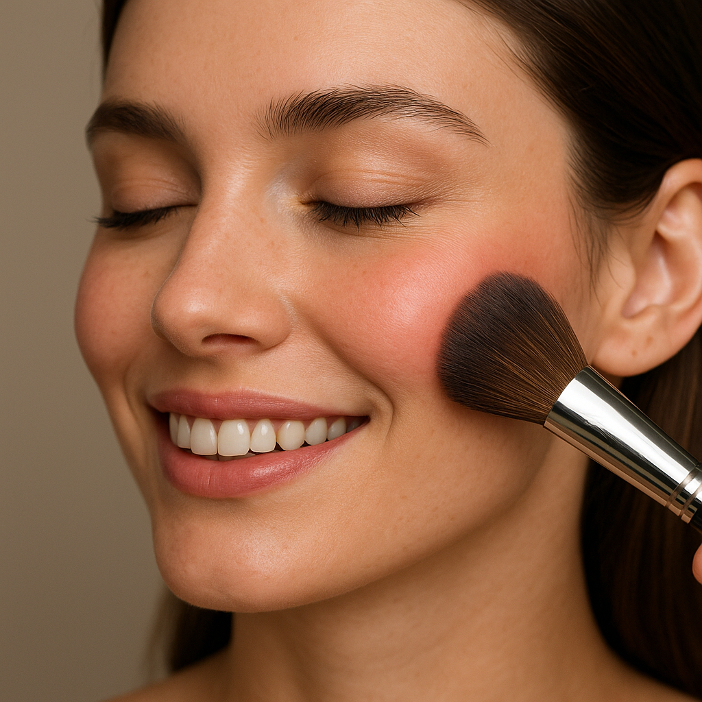 Blush on memberi efek segar dan ceria pada wajah.